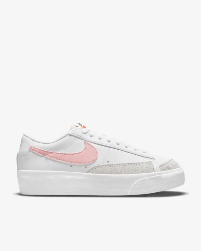W BLAZER LOW PLATFORM - WHITE/PINK GLAZE 40 1/2