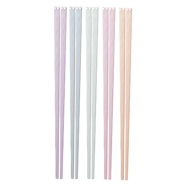 5 par spisepinde, flerfarvede genanvendelige spisepinde, lette, sødt gavesæt med spisepinde, 24 cm