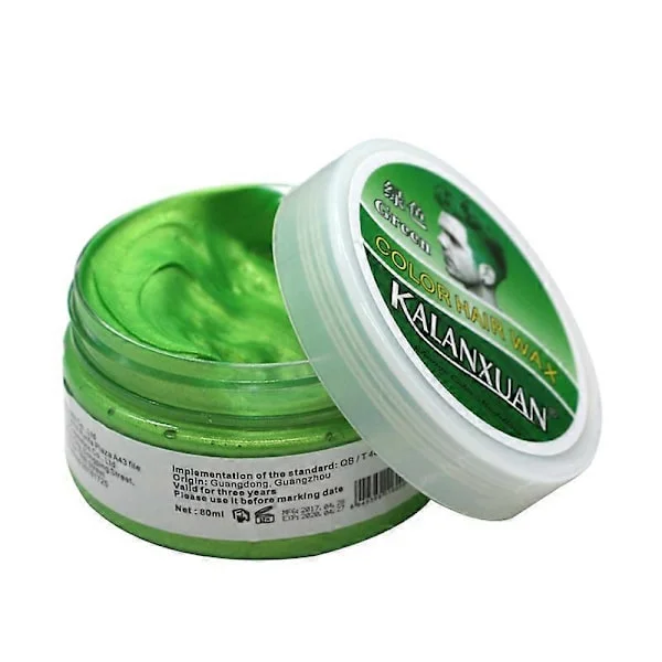 Temporary Hair Wax Dye, Purple Hair Color, Purple Hair Wax Hair Styling Color Clay, Hair Spray Color for Men Women Instant Styling (Green)