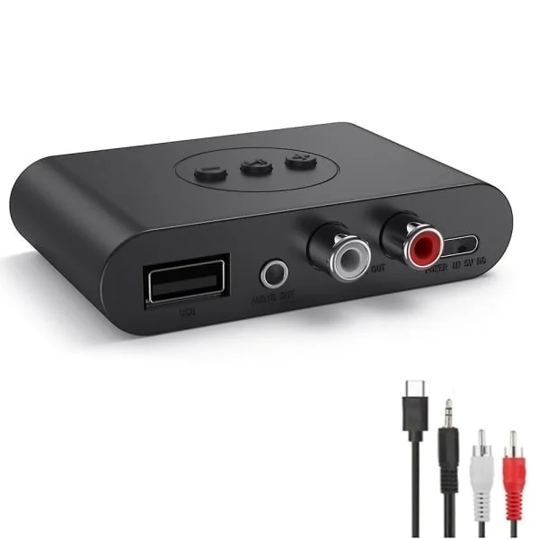 Bluetooth 5.2 Ljudmottagare NFC USB-minne RCA 3.5mm Aux USB Stereo Musik Trådlös Adapter Wi