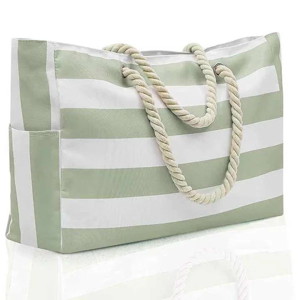 Beach Bags for Women Large Waterproof Beach Bag with Zipper Waterproof Sandproof Swim Bag Large Tote Bag