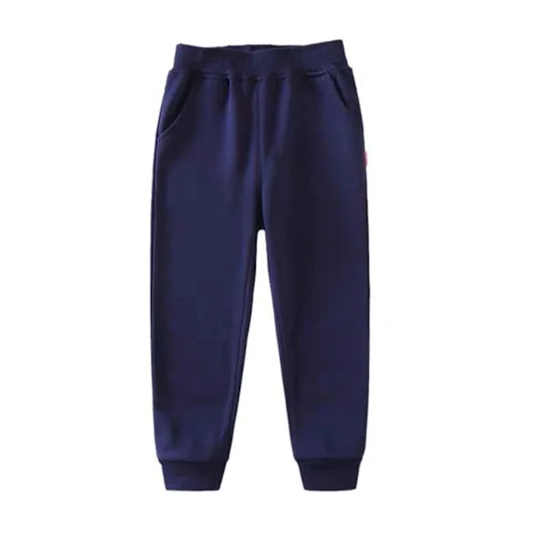 Joggebukse for barn Elastisk midje Pustende Mote Koniske Joggebukser i bomull for gutter og jenter 120 cm til 130 cm Blå