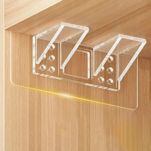6 självhäftande hyllkonsoler, 14x6cm dubbla hyllstödspinnar, transparenta självhäftande hyllkonsoler, borrfria självhäftande väggfästen för hyllor
