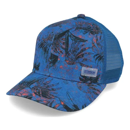 Stetson - Blau trucker Cap - Baseball Cap Organic Linen Sustainable Blue Trucker, , One Size, Bio-Leinen, Blau