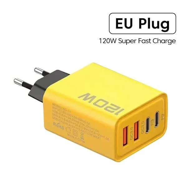 120W snabbladdare - Typ-C 3.0 USB-laddningsadapter, kompatibel med iPhone, Samsung, Xiaomi och andra mobiltelefoner, stöder PD-snabbladdning