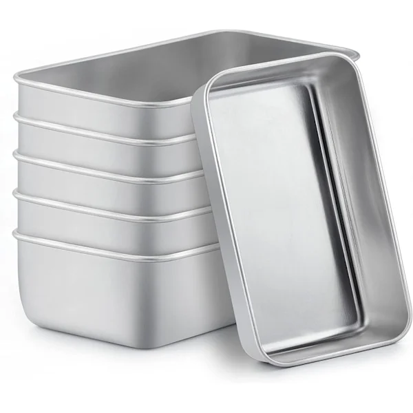 6-pack Food Containers with Lids Lunch Boxes Reusable Stainless Steel Oven Freezer and Dishwasher Safe 500 ml