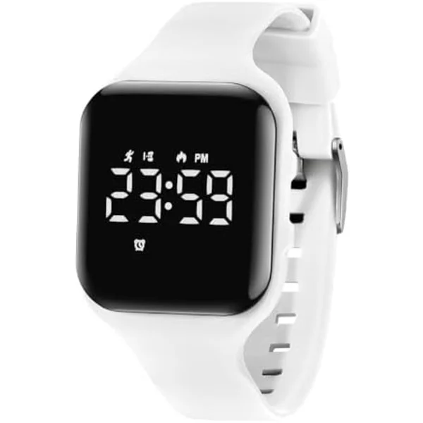 Børne digitalt ur til 5-12 årige drenge og piger, børne fitness tracker ur med alarm, stopur, skridttæller
