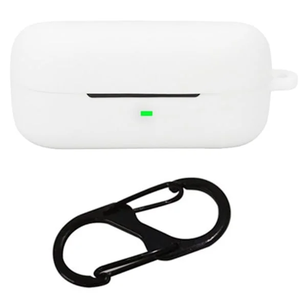 Sony WF-C510 Bluetooth Earphones Case Soft Silicone Cover with Anti-Lost Buckle - White
