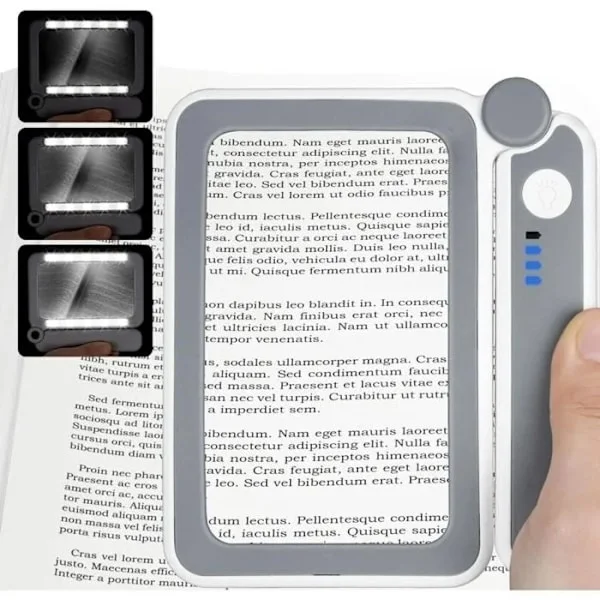 4X Läsförstoringsglas, Förstoringsglas med 10 LED-lampor, Belyst förstoringsglas, Stort handhållet förstoringsglas, Hopfällbart förstoringsglas för 