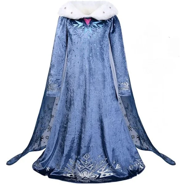 Tyttöjen hieno prinsessa-asu, lumikuningattaren hieno juhlamekko Elsa-hieno mekko tytöille, Elsa-mekko prinsessa-asu mekko viitalla-FM-