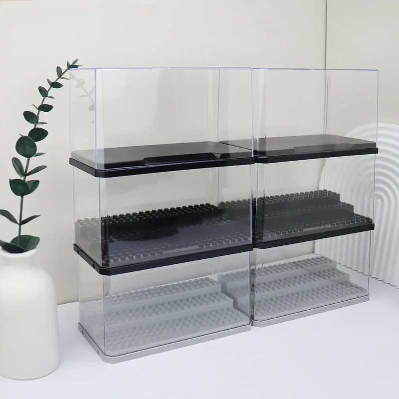 AliExpress - 3 Stufen staubdichte Acrylfiguren Stadtauto Modell Sammlung Display Box Baustein Aufbewahrung Plexiglas Vitrine Kinderspielzeug