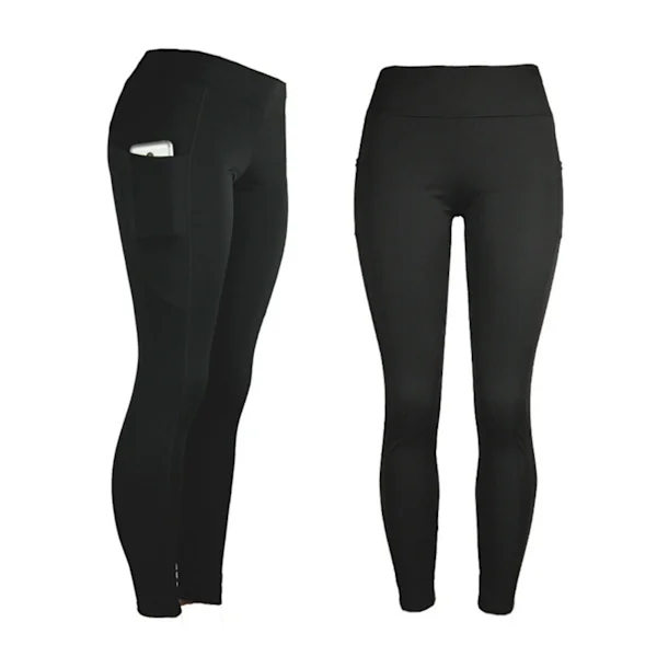 【YD】Yoga Leggings High Waist Butt Lift Side Pockets Running Workout Leggings for Women Black L