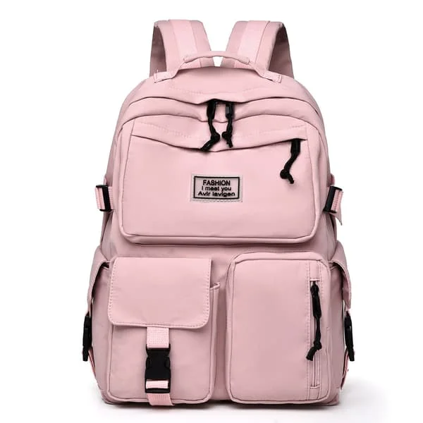 School bags for girls Large Capacity Backpack College Multi-Pocket Backpack Waterproof School Backpack Pink