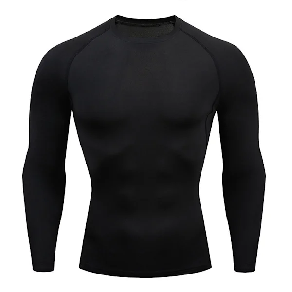 Termoundertøj til mænd, langærmet vest, sports compression suit, svedtransporterende træningstøj