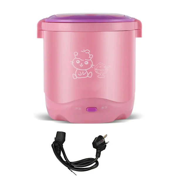 [RM]1,2L Mini Riskoker Bærbar Reiseriskoker Multikoker for Supper Gryter Grøt Rosa 1-60stk