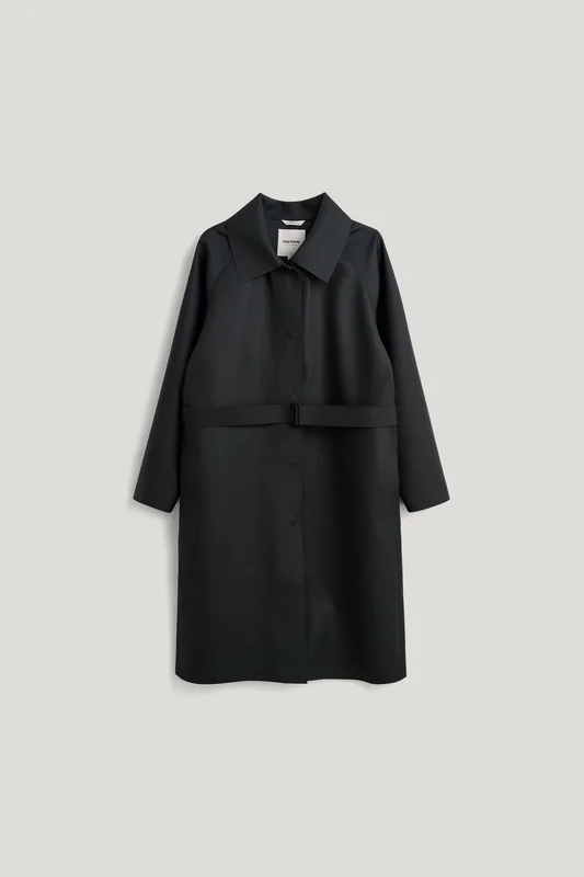 Tretorn Raven Coat — Wasserdichter Trenchcoat Damen — Schwarz | Oberbekleidung, Gummistiefel, Jacken & Regenbekleidung für Damen, Herren & Kinder