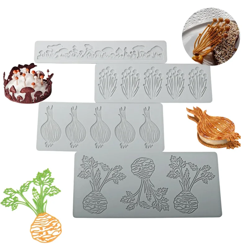AliExpress - Moules à copeaux de chocolat en forme d'élément de légumes ou de feuilles, moules à gâteaux en Silicone, décoration de desserts, tapis en