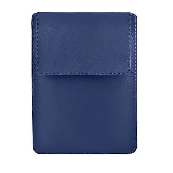 15.4-15.6" Notebook Bag Foldable Laptop Stand Slim PU Leather Waterproof Case Azure Blue Azure