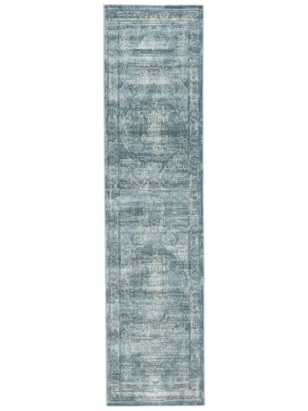 Medallion Jacinda Light Blue Runner Rug Small Oeko-Tex