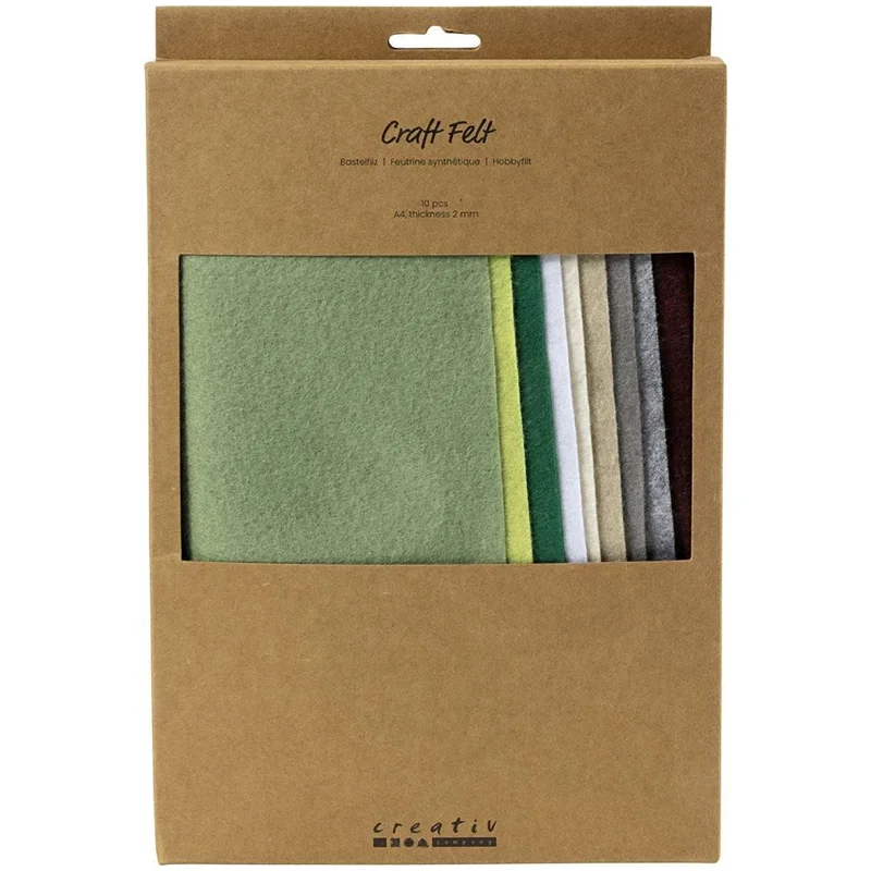 Creativ Company Hobbyfilt A4 10-pakning Naturfarger