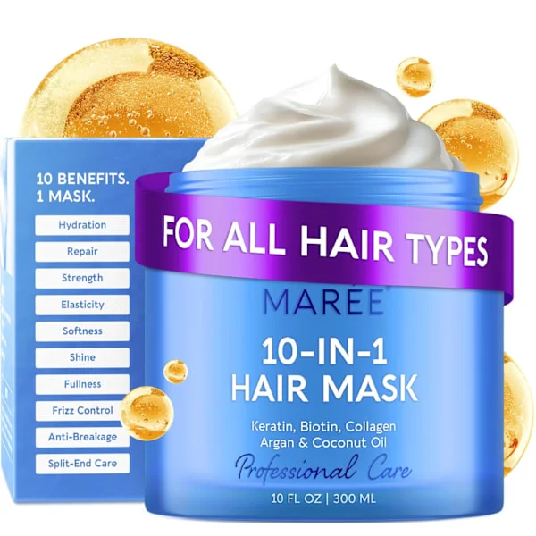 Djupverkande Hårmask för Behandling av Skadat Hår – Keratin Hårvård för Återfuktande Tillväxtreparation Återfuktande – Torrt Lockigt Färgfräschande –