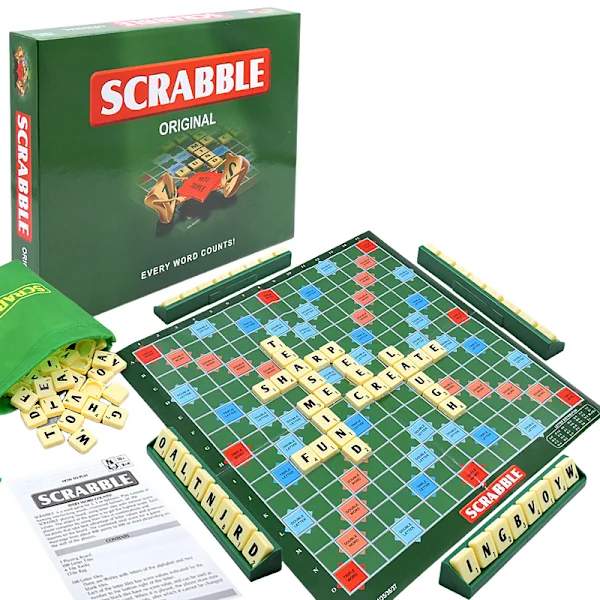 Classic Scrabble, Original Crossword Board, English Version, Family Game for Adults and Children, Word Game for 2 to 4 Players, AB