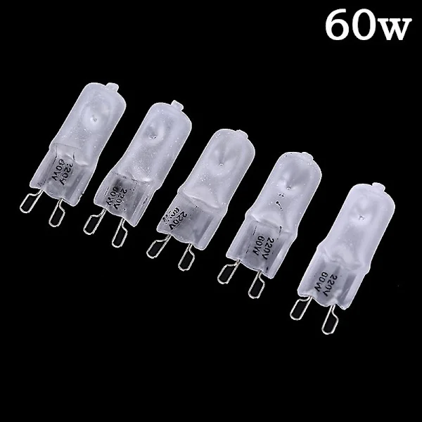 5 stk Frostet Halogen G9 Dimbar Pære 220v Lampe 20/40/60w Halogenlys G9 60W-10STK