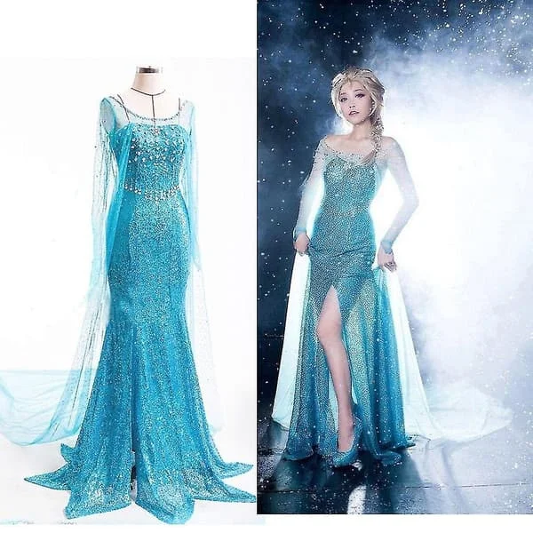 Elsa Kjole Voksen Kvinde Cosplay Kostume_y - Perfet