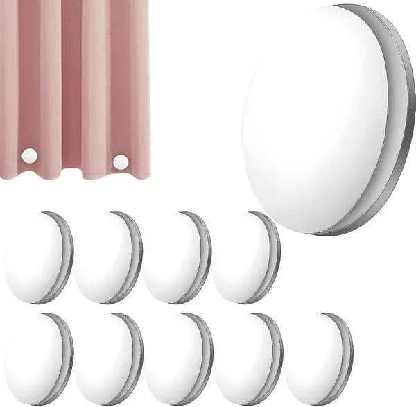 10 kpl Vahvat magneettiset suihkuverhopainot, pyöreät magneettiset verhopainot, estävät verhon vuorausta puhaltamasta ympäri_qud