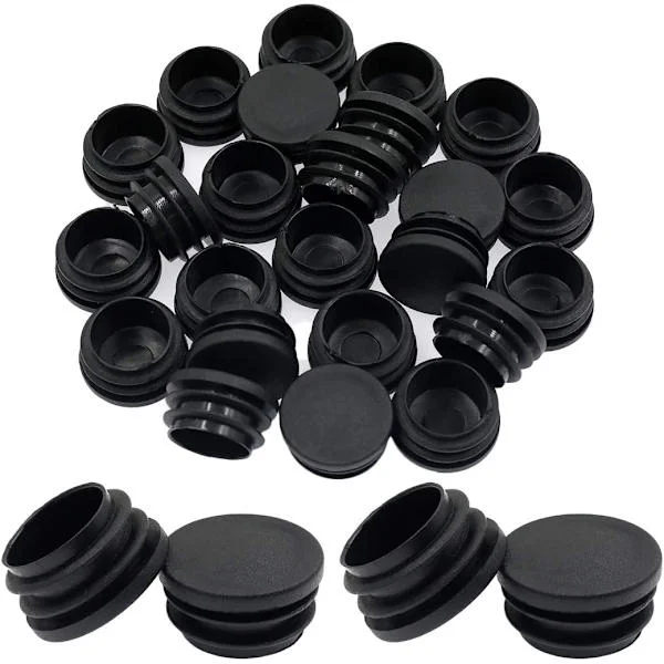 Rund plastikprop, 24 stk sorte rør endepropper stoleglidere runde endepropper møbelstol/benrørsbeskyttelsesindsats (32mm)