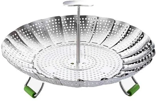 Ångställ i rostfritt stål – Ångkorg – Justerbar – Ånginsats – Ångkorg – Ø 22 cm – Silver