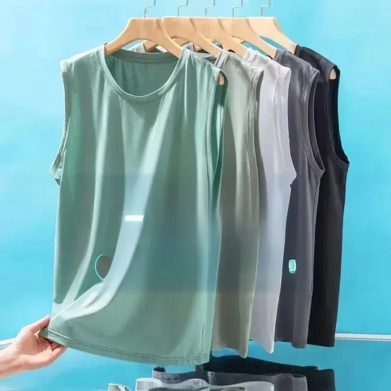 AliExpress - Herren-Weste aus Eisseide, Netzstoff, leicht, für Sport und Sommer, ärmelloses T-Shirt, Tank-Top, lässige Mode-Oberbekleidung