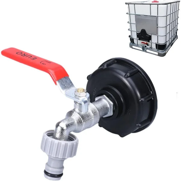 IBC 1000 liter vandtank hane med haneadapter til haveslange/HH/-XF16-