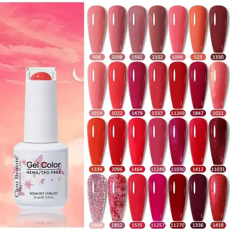 AliExpress - Clou Beaute HEMA TPO FREE Gel-Nagellack, semipermanenter Hybrid, schwarz, rot, Gel-Nagellack, Nagelkunst, UV-Nagellack, emaillierter Lack