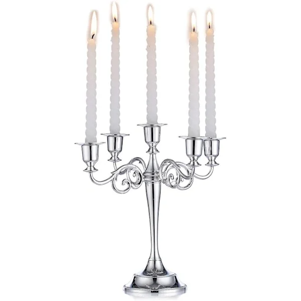 Silver Candelabra Ljusstake 5 Arm Ljusstakar 27cm Hög T