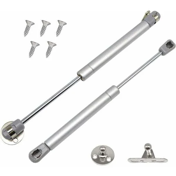 Set med 2 Gasfjädrar, 60N/6 kg Möbelfjäder Gasdämpare, Mjukstängande Gångjärn, Hydraulisk Fjäder Skåpfjäder för Köksluckor (2, 60N)