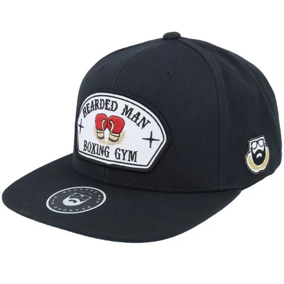Bearded Man - Svart snapback Caps - Bearded Boxing Gym Black Snapback @ Hatstore