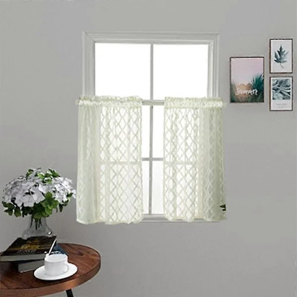 Gardiner Draperier Gardinskjerf Små Vinduer Kort Landlig Stil Vintage Gjennomsiktige Skivegardiner