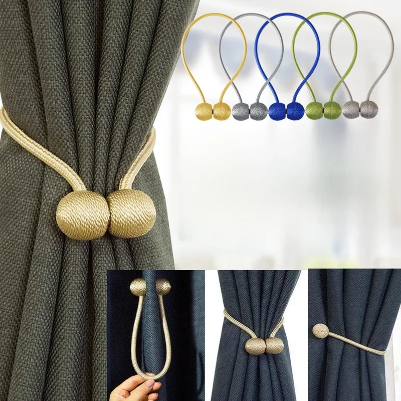 AliExpress - Belavenir Magnetische Gordijn Tieback Hoge Kwaliteit Clip Gordijnen Gesp Houder Decoratieve Huis Polyester Gordijnen Accessoires