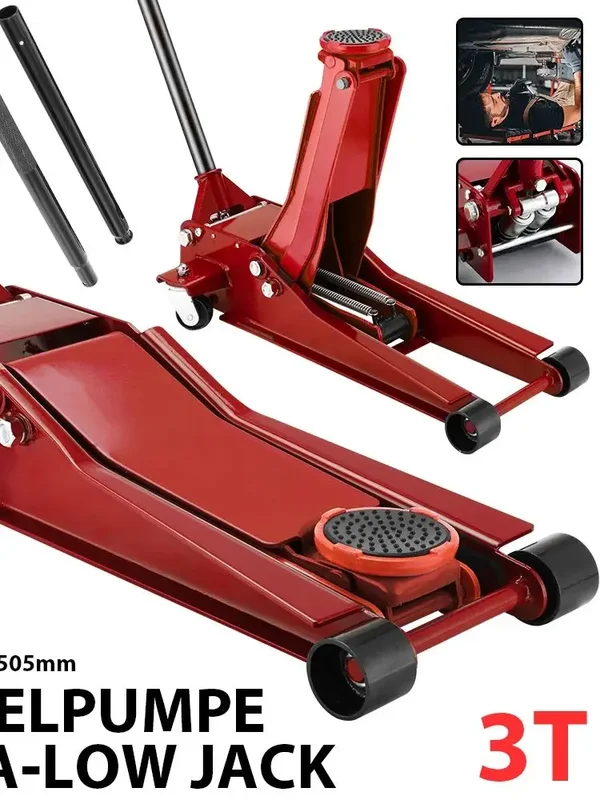 AliExpress - 3T Low Profile Floor Jack Heavy Duty Iron Hydraulic Racing Floor Jack Hydraulic Car Jack Doppelpumpe Ultra-Low Jack Lift Pump