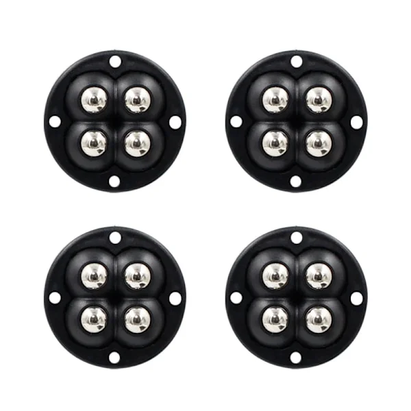 20 st hjul, självhäftande länkhjul, kraftiga möbelhjul (4-pack) Black