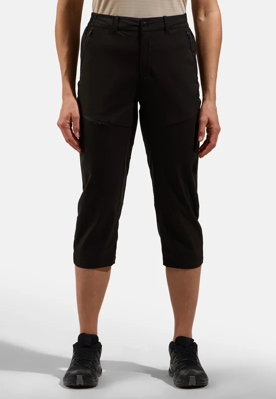 Odlo Pantaloni Da Trekking 3/4 Ascent Light da donna, 34, nero