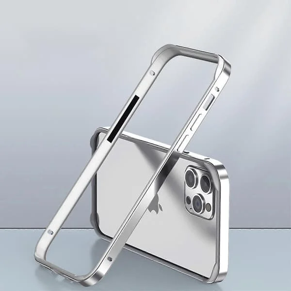 Metallipuskurin kehyskuori iPhone 15 Pro Max/Ultra -puhelimelle - Alumiinikehys, ohut, kova kuori musta_max