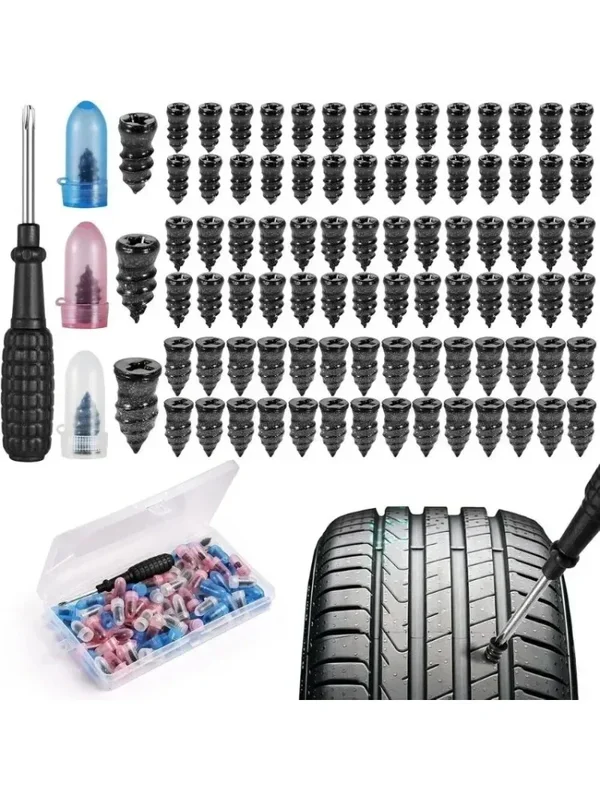 AliExpress - Kit de réparation de pneus pour voiture, vis de réparation de pneus sans chambre à air, vis en caoutchouc pour pneus + ensemble d'outils 