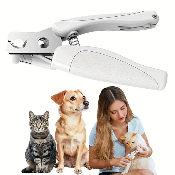 LED kæledyrsnegleklippere til katte og hunde USB-opladning med fil Anti-neglestænk saks
