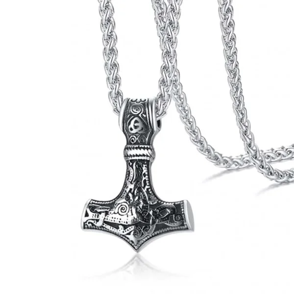Viking halskæde Thors Hammer Mjølner Kæde Sølv sølv