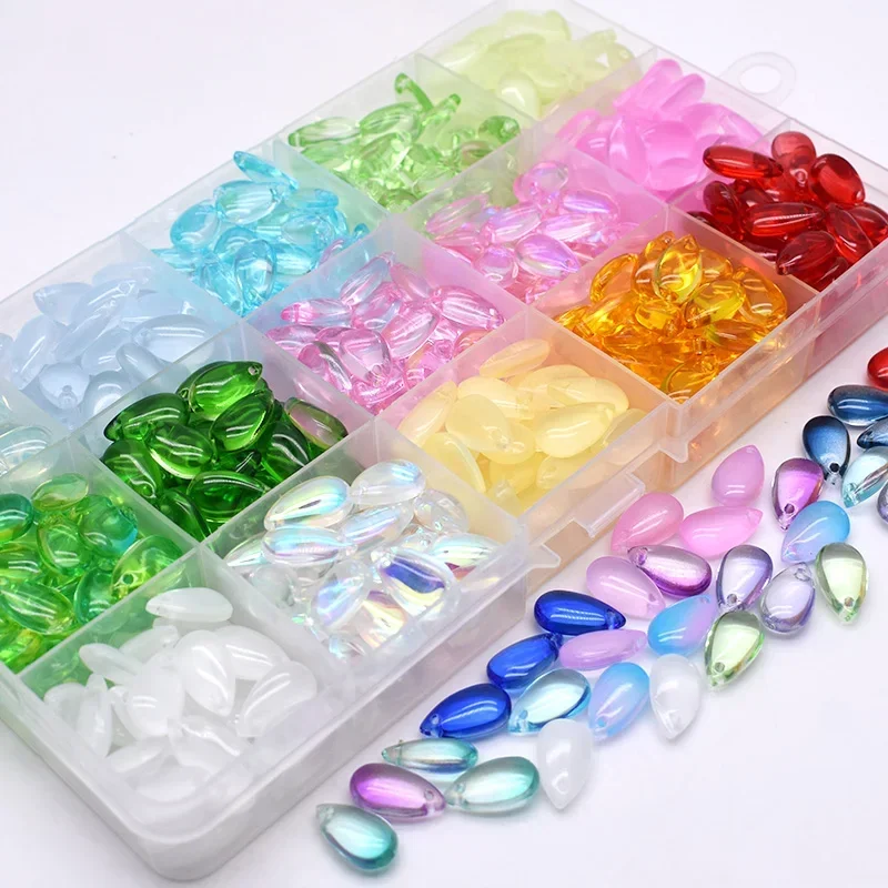 AliExpress - 8x14mm 30/60 stuks waterdruppelvorm tsjechische glaskralen DIY sieraden bevindingen waterdruppel glas losse kralen voor sieraden maken 