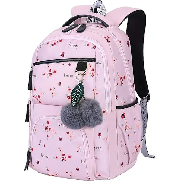 Ryggsekk for kvinner, College Ryggsekk, Canvas Ryggsekk, Skolesekk, Tenåringsjente, Skolesekk, College Ryggsekk (Rosa)