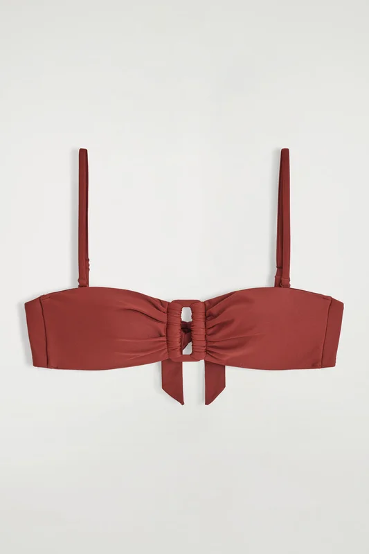 COS Women's Gathered Bandeau Bikini Top