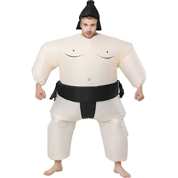 Oppustelig Sumodragt til Voksne, Halloween, Rollespil, Fest, Julekostumer, til 150-190cm (Voksen 150-190cm)